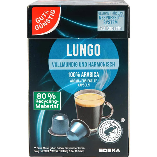 GUT&GÜNSTIG Kaffeekapseln Lungo 20 ST 104 g / GUT&GÜNSTIG Kahve Kapsülü Lungo 20 Adet 104 g