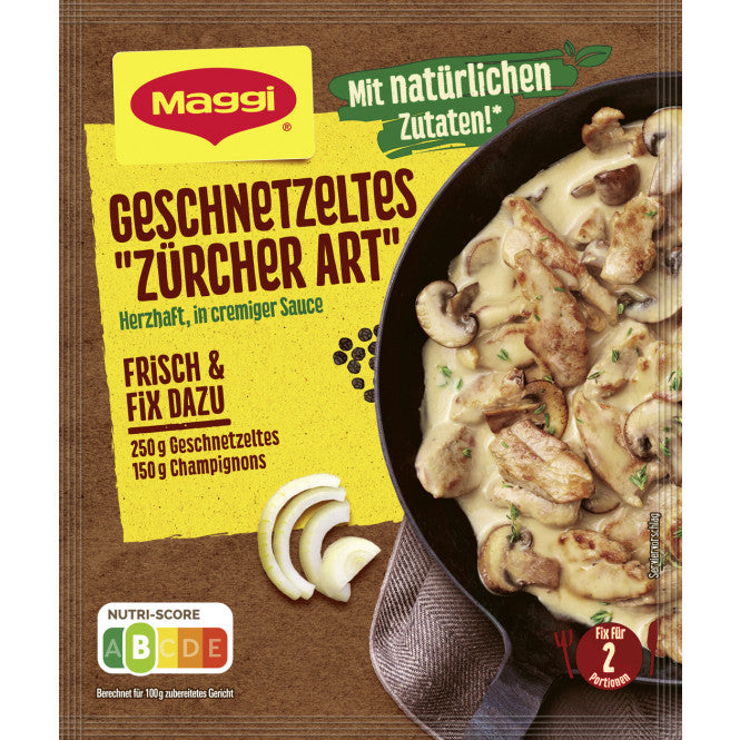 Maggi Fix Geschnetzeltes Zürcher Art mit Champignons Gewürzmischung 47 g