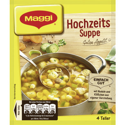 Maggi GAP Hochzeitssuppe klare Suppe mit Nudeln & Klößchen ergibt 1 Liter