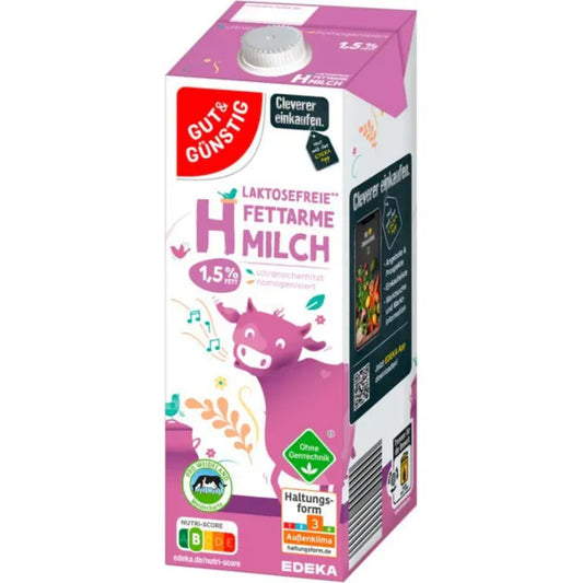 EDEKA Herzstücke Laktosefreie H-Milch 1,5% 1 L - Laktozsuz Süt %1,5 Yağ 1 L
