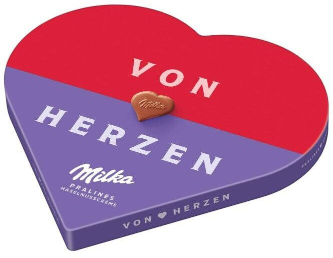 Milka I Love Milka Herz Alpenmilch-Praline mit Haselnusscremefüllung 44 g