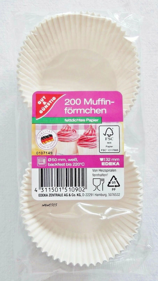 GUT&GÜNSTIG Beyaz Muffin Kalıbı 200 Adet