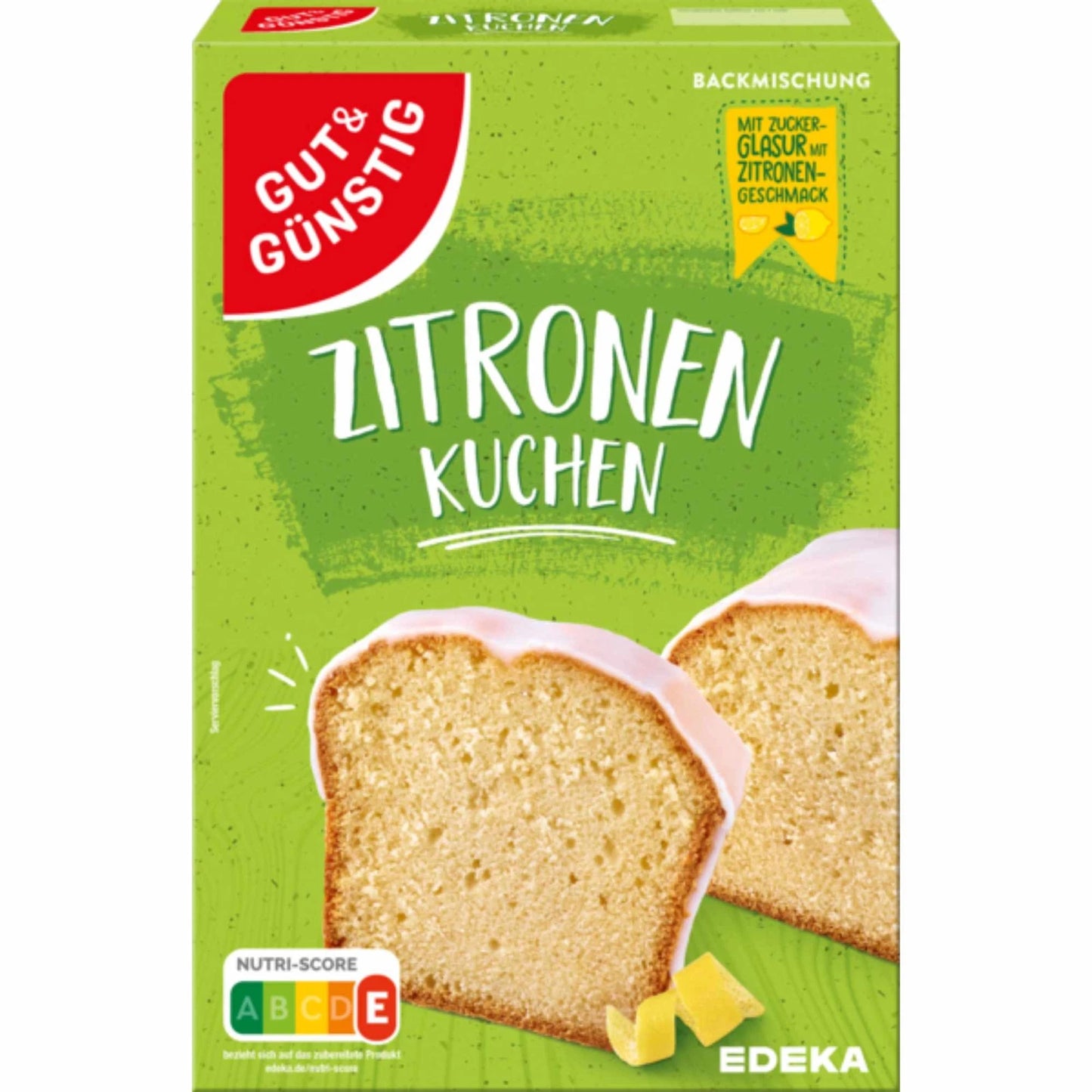 GUT&GÜNSTIG Zitronenkuchen Backmischung Rührkuchen mit Zitronenglasur 500 g