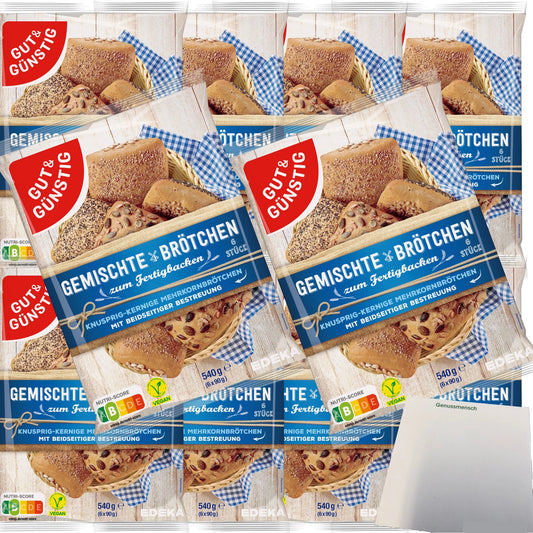 GUT&GÜNSTIG Gemischte Brötchen 6 ST 540 g / GUT&GÜNSTIG Karışık Tahlıllı Ekmek 6 Adet 540 g