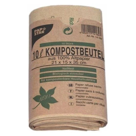 Kompostbeutel Papier braun 10 l 10 ST – Kağıt Kompost Torbası 10L 10 Adet
