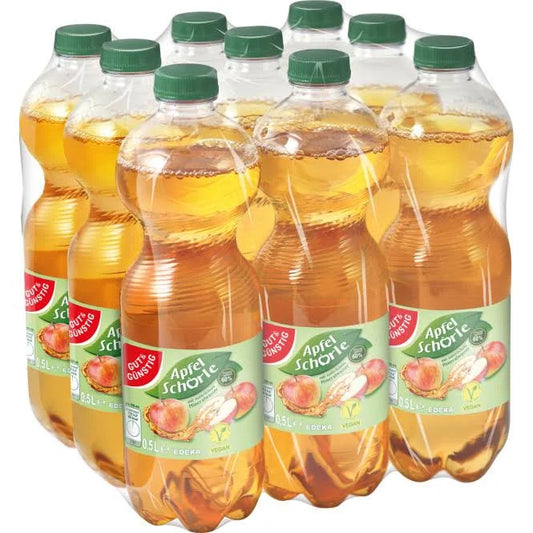 GUT&GÜNSTIG Apfelschorle 9x0,5 l DPG / GUT&GÜNSTIG Elmalı Gazoz 9x0,5 l DPG