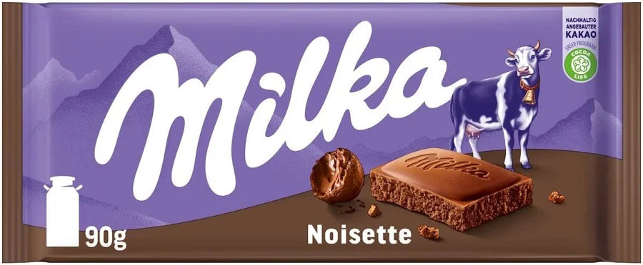 Milka Noisette Alpenmilch Schokolade mit Haselnuss 90 g