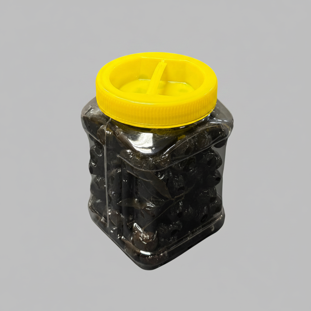 Siyah Yağlı Sele Zeytin - Gri Arka Plan