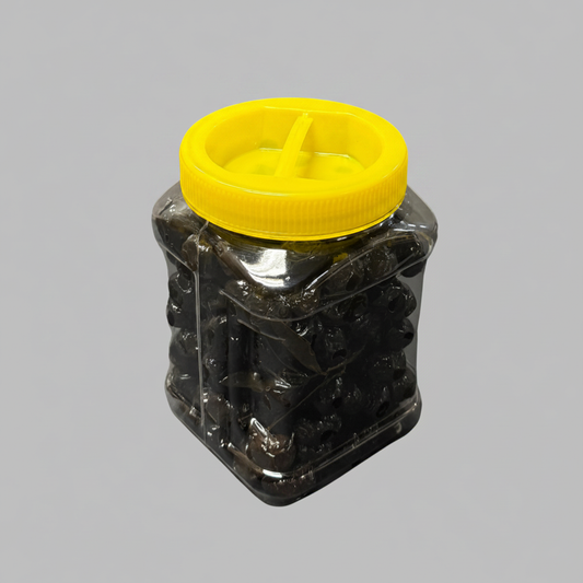 Siyah Yağlı Sele Zeytin - Gri Arka Plan
