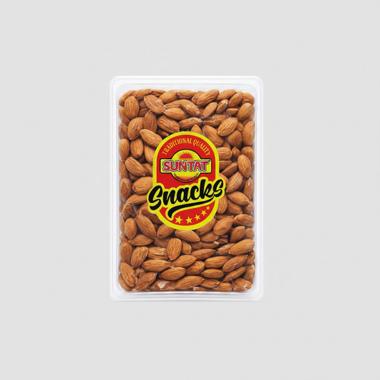 Suntat Snacks Mandeln - Etiketli, Gri Arka Plan