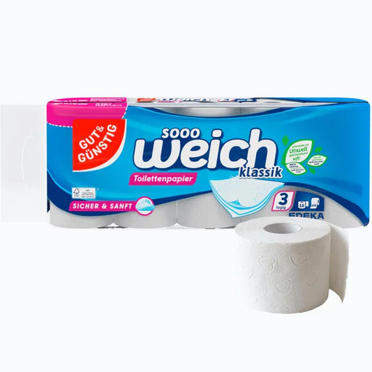 GUT&GUENSTIG Toilettenpapier 3-lagig 10x220 Blatt - 3 Katli Tuvalet Kagidi 10x220 Yaprak