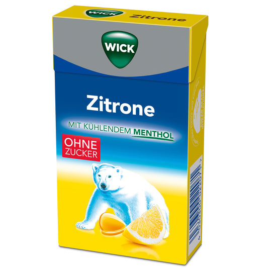 Wick Zitrone & natürlich. Menthol o.Z. 46 g / Wick Limon & Doğal Mentol şekersiz 46 g